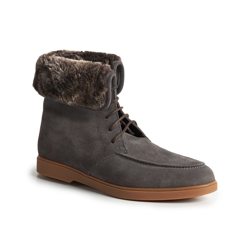 BOTA ANTE/PELO CON CORDONES LAVANDA BLAC