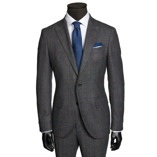 TRAJE D7 CUADRO AZUL/GRIS LANA ELASTICA BLACKCAPE