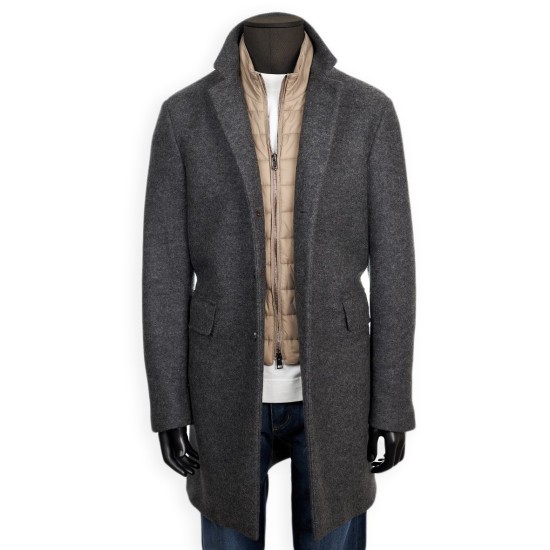 ABRIGO LANA COCIDA CON CORTAVIENTOS CONT