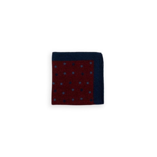 PAÑUELO LANA ESTAMPADO TOPOS  GRANATE BL