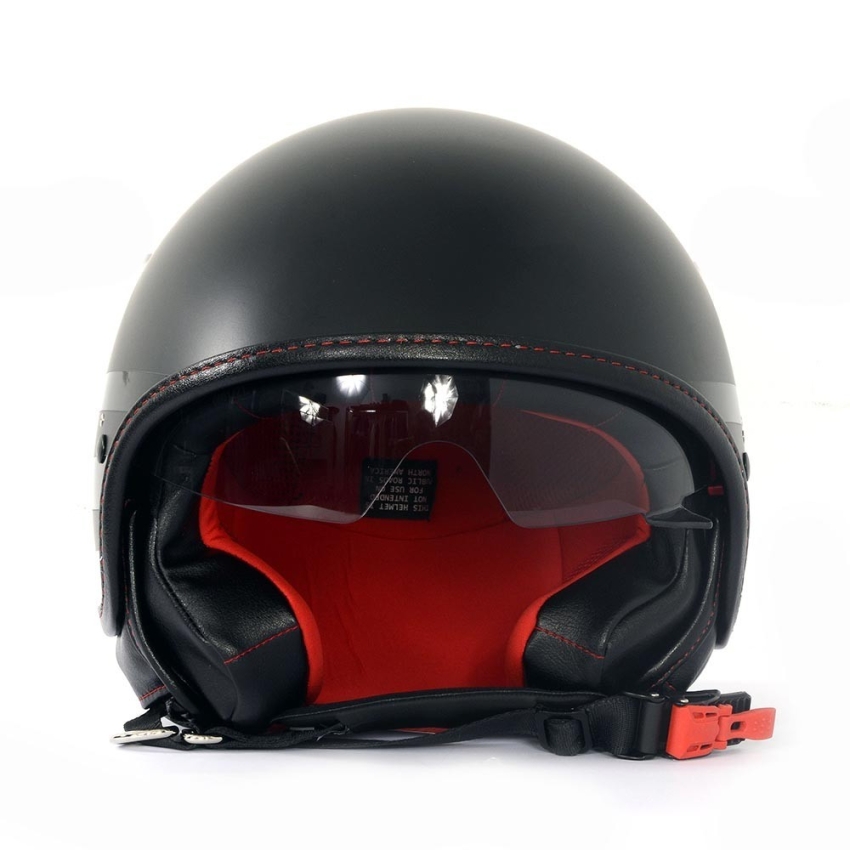 CASCO CAFE RACER NEGRO MATE Y VISERA INTERNA