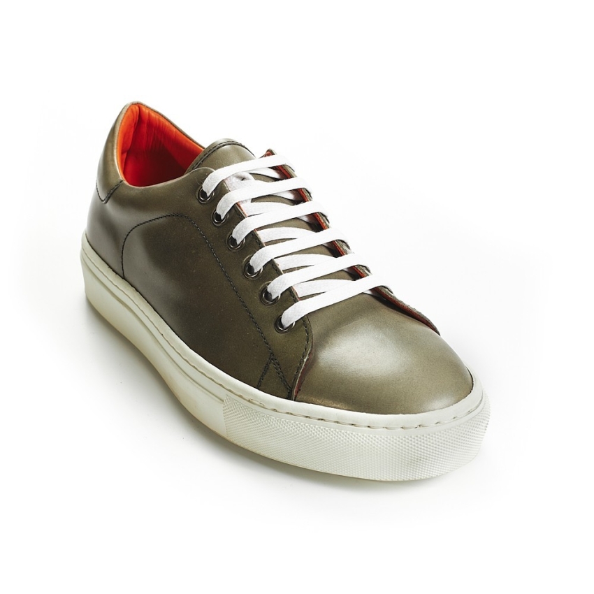 ZAPATILLA PIEL GRIS SUELA BLANCA BLACKCA