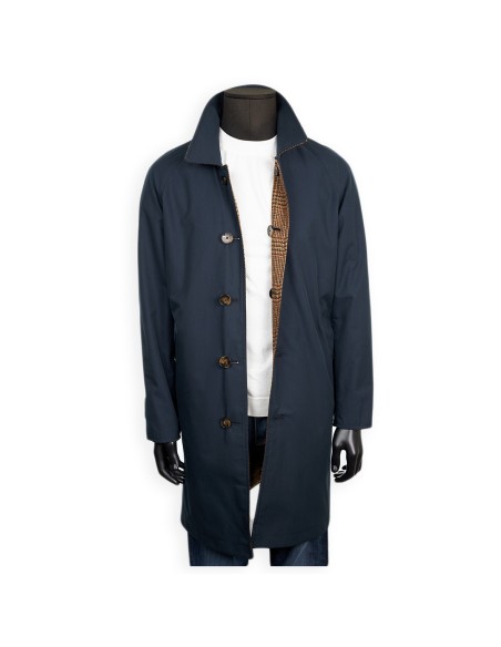 GABARDINA/TRENCH REVERSIBLE INTERIOR CUADROS BLACKCAPE