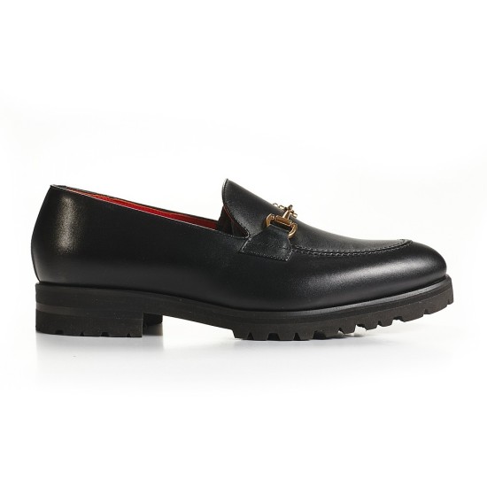 MOCASIN HEBILLA METAL Y SUELA GOMA NEGRO BLACKCAPE