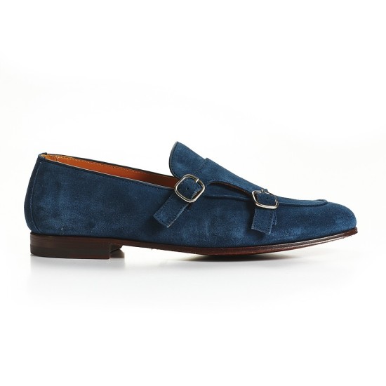ZAPATO DOBLE HEBILLA/MOCASIN ANTE AZUL BLACKCAPE