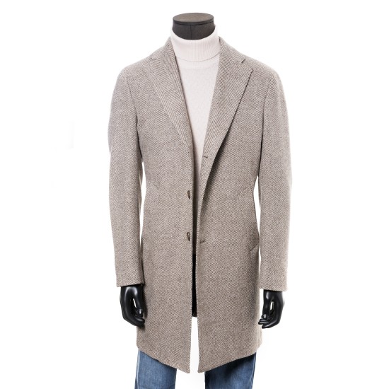 ABRIGO ESPIGA LANA/CASHEMERE BEIGE BLACK