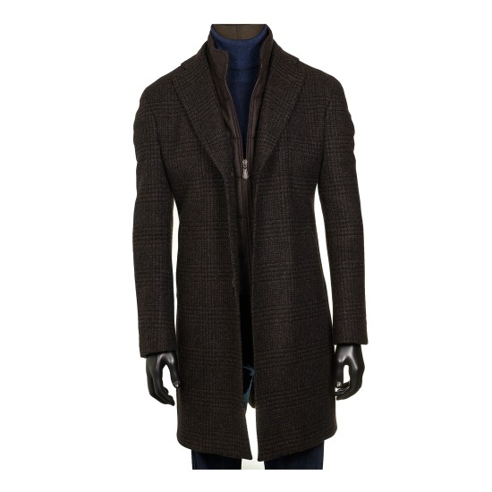 ABRIGO TRAVEL CUADROS MARRON BLACKCAPE