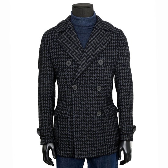 CHAQUETON CRUZADO JERSEY PATA DE GALLO BLACKCAPE