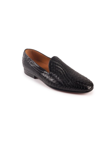 MOCASIN SLIPPER PIEL TRENZADO BLACKCAPE