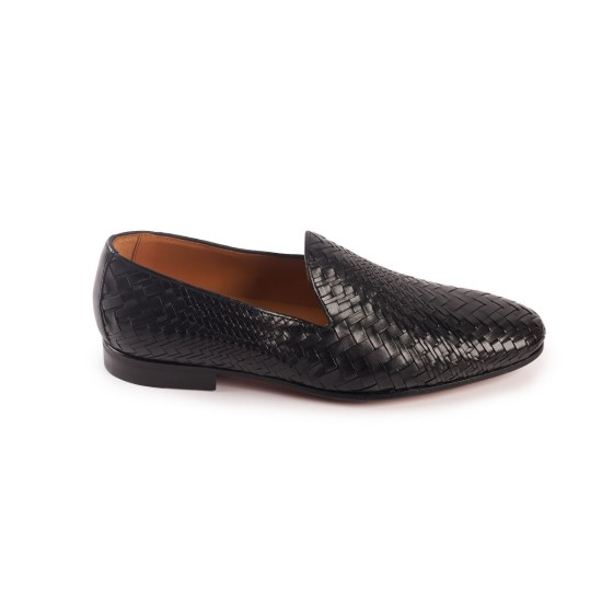 MOCASIN SLIPPER PIEL TRENZADO BLACKCAPE