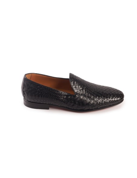 MOCASIN SLIPPER PIEL TRENZADO BLACKCAPE