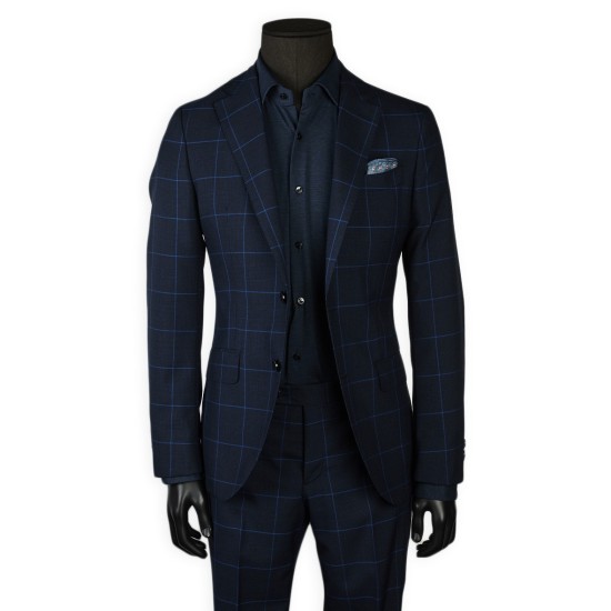 TRAJE D7 CUADRO VENTANA 100%LANA FRIA BLACKCAPE