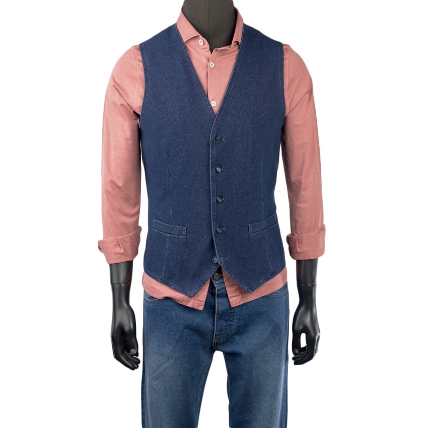 CHALECO DENIM ALG/ELASTICO CIRCOLO PARA