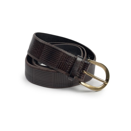 CINTURON  PIEL RAYADA  3'5cm BLACKCAPE