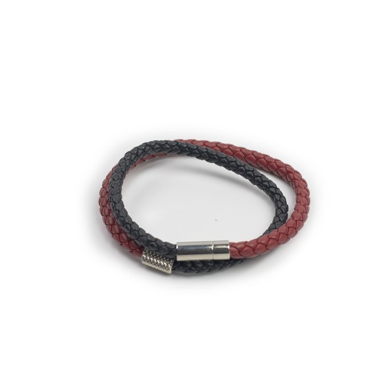 PULSERA DOBLE PIEL BICOLOR TRENZADA CIER