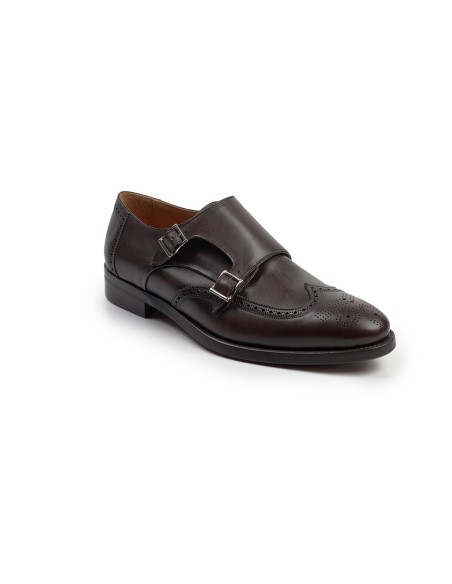 ZAPATO DOBLE HEBILLA DERBY TROQUELADO  BLACKCAPE