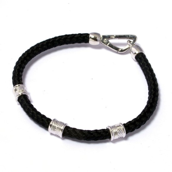 PULSERA PLATA Y PIEL