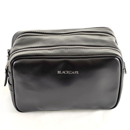 TRAVEL POUCH BLACKCAPE SAFIANO LEATHER