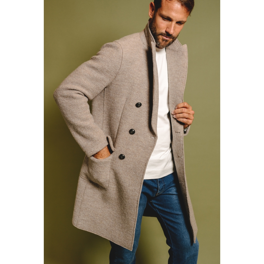 ABRIGO LANA COTTA CRUZADO BLACKCAPE