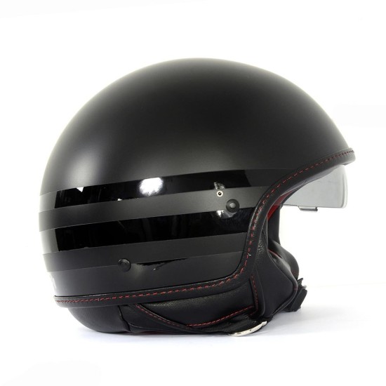 CASCO CAFE RACER NEGRO MATE Y VISERA INT