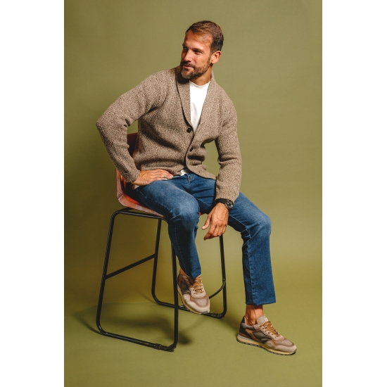 CARDIGAN  LANA/CASHEMERE MOULINE/CANALE 2