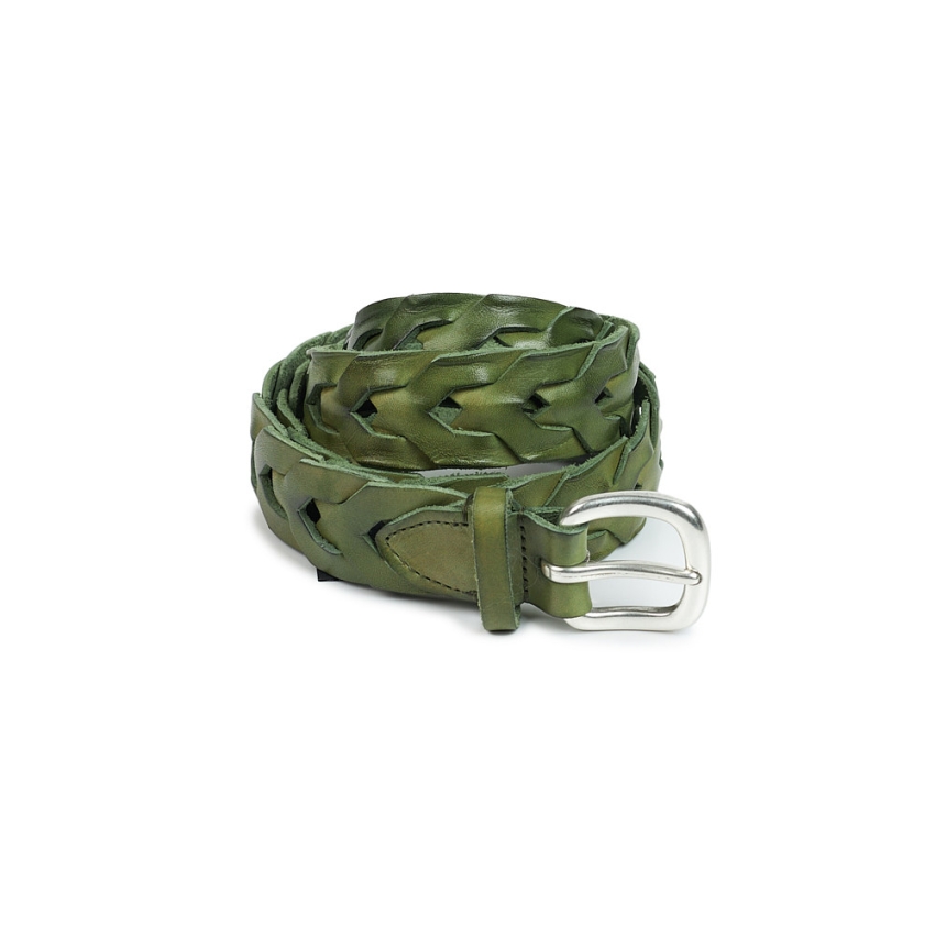 CINTURON TRENZADO PIEL VERDE GAVAZZENI B