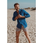 BAÑADOR PENINSULA GEOMETRICOS AZUL/CORAL 2