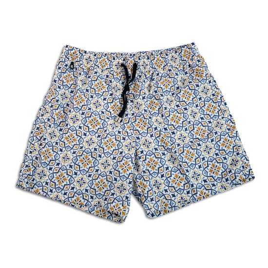 BAÑADOR BOXER SEERSUKER  ESTAMPADO  AZUL