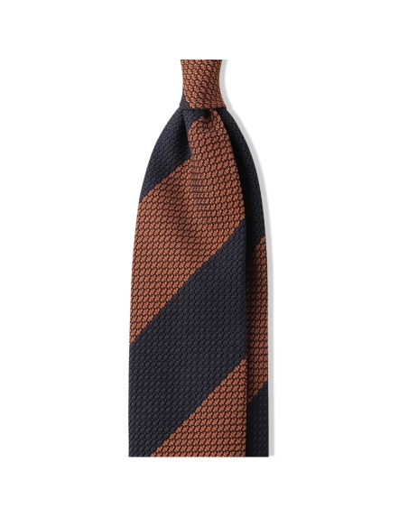 CORBATA RAYAS MARRON/AZUL GARZA GRUESA