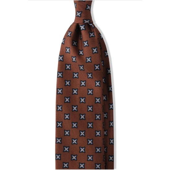 CORBAJA SEDA ESTAMPADO MARRON MOTIVO AZU