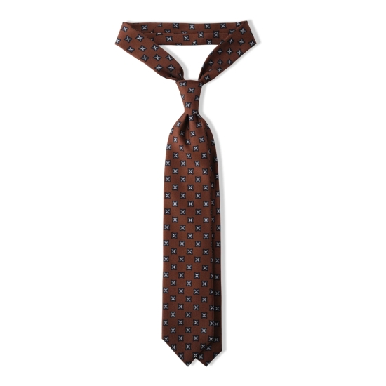 CORBAJA SEDA ESTAMPADO MARRON MOTIVO AZU 2