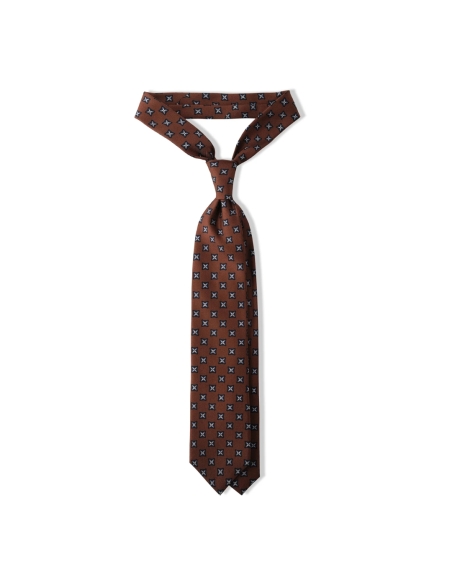 CORBAJA SEDA ESTAMPADO MARRON MOTIVO AZUL BRUNATI