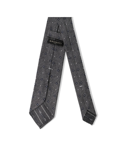 CORBATA SEDA GRIS PUNTOS JACQUARD BRUNATI