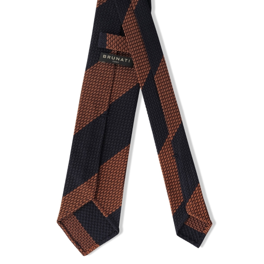 CORBATA RAYAS MARRON/AZUL GARZA GRUESA  BRUNATI