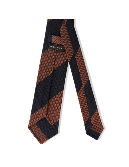 CORBATA RAYAS MARRON/AZUL GARZA GRUESA  BRUNATI
