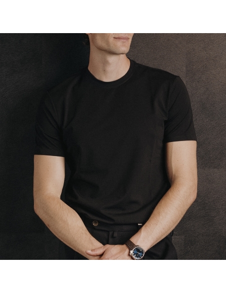 T-SHIRT PIQUET HILO DE ESCOCIA MERCERIZADO CIRCOLO PARA BLAC