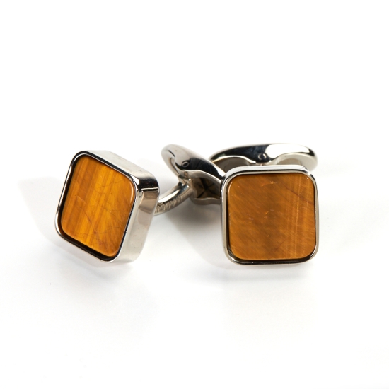 GEMELOS PIEDRA SEMIPRECIOSA  CAMEL CUADR