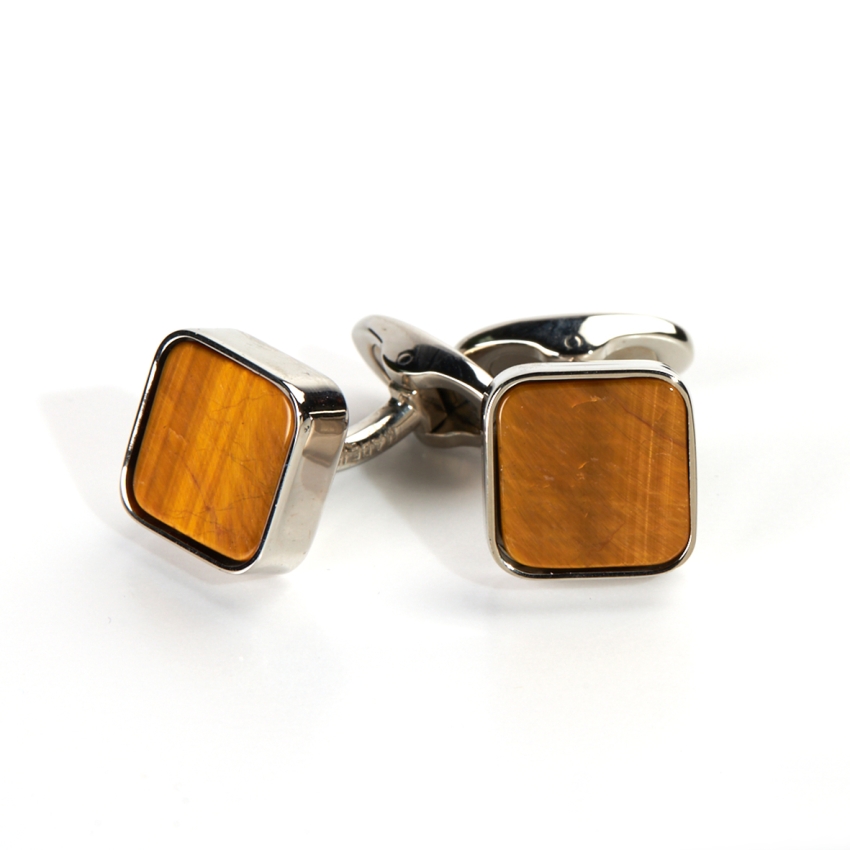 GEMELOS PIEDRA SEMIPRECIOSA  CAMEL CUADR