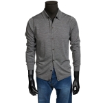 POLO/CAMISA 100%LANA ABIERTO MERINO BLAC