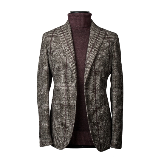 CHAQUETA JERSEY CUADROS  SIN FORRO BLACK