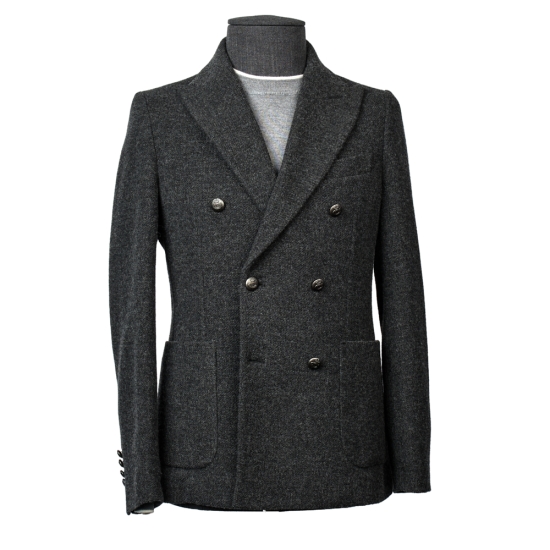 CHAQUETA CRUZADA LANA VIRGEN/CASHMERE BL