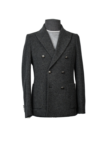 CHAQUETA CRUZADA LANA VIRGEN/CASHMERE BL