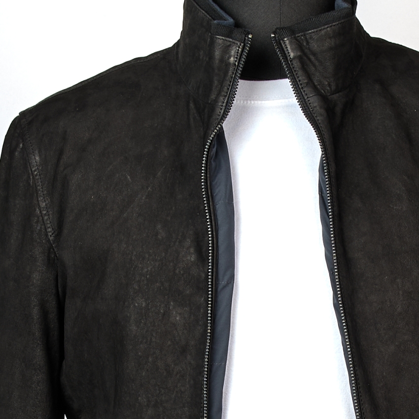 CAZADORA BOMBER PIEL MATE REVERSIBLE BLACKCAPE