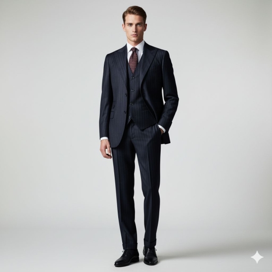 TRAJE DIPLOMATICO 100/%LANA CUELLO PICO 2