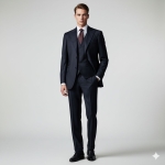 TRAJE DIPLOMATICO 100/%LANA CUELLO PICO 2