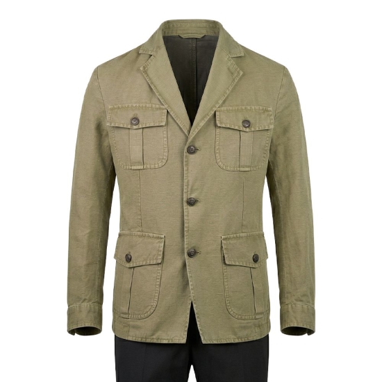 CHAQUETA SAHARIANA ALG/LINO CIRCOLO BLACKCAPE