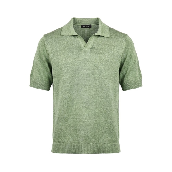 POLO MC CUELLO EN V  100%LINO LAVADO BLACKCAPE