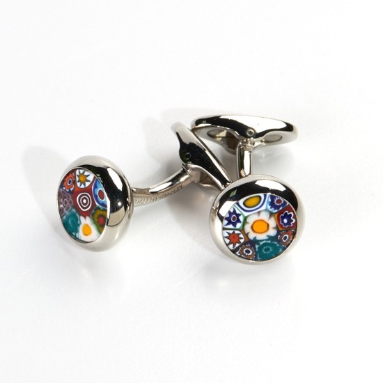 GEMELOS ESMALTE FLORES  REDONDOS RODIADO