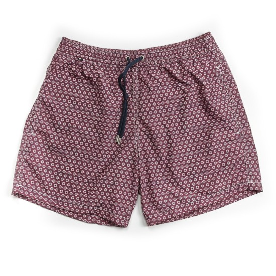 BAÑADOR FACIL SECADO FLORES BURDEOS BLAC