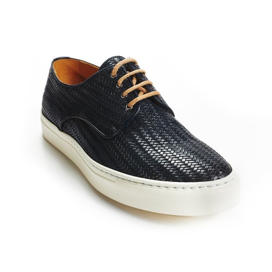 SNEAKER TRENZADO PIEL AZUL BLACKCAPE 2